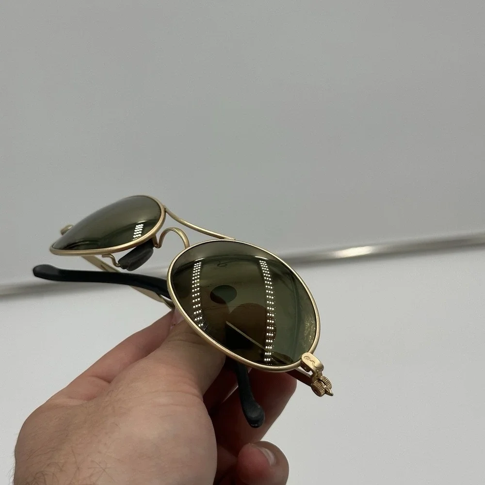 VTG B&L Ray-Ban W2177 Orbs Oval Sunglasses Mens Arista Matte Gold Made In USA 90